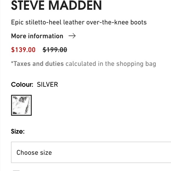 Steve Madden “Epic Silver”, Over the Knee, Thigh High Boots - Picture 6 of 11